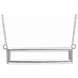 14K White Rectangle 16-18 Necklace photo