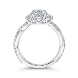 Shah Luxury 14K White Gold Round Diamond Engagement Ring with Split Shank (Semi-Mount) photo 4