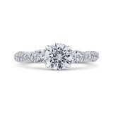 Shah Luxury 14K White Gold Round Diamond Engagement Ring with Split Shank (Semi-Mount) photo