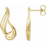 14K Yellow Freeform Earrings photo