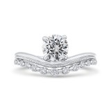 Shah Luxury 14K White Gold Round Cut Diamond Engagement Ring (Semi-Mount) photo