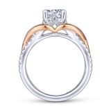 Gabriel & Co. 14k Two Tone Gold Contemporary Twisted Engagement Ring photo 2