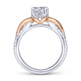 Gabriel & Co. 14k Two Tone Gold Contemporary Twisted Engagement Ring photo 2
