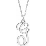 14K White Script Initial G 16-18 Necklace photo