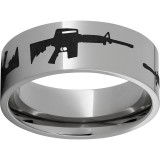 Titanium Flat Band with AR-15 Laser Engraving photo