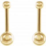 14K Yellow Bar & Ball Earrings photo 2