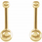 14K Yellow Bar & Ball Earrings photo 2