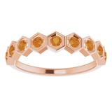 14K Rose Citrine Stackable Ring photo 3