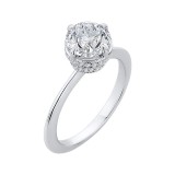 Shah Luxury 14K White Gold Round Diamond Engagement Ring (Semi-Mount) photo 2