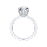 Shah Luxury 14K White Gold Round Diamond Engagement Ring (Semi-Mount) photo 4