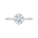 Shah Luxury 14K White Gold Round Diamond Engagement Ring (Semi-Mount) photo