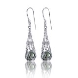 Imperial Pearl Sterling Silver Tahitian Pearl Lace Earrings photo