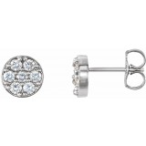 14K White 3/8 CTW Diamond Cluster Earrings photo