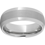 Serinium Domed Band with a 4mm Laser Satin Strip photo