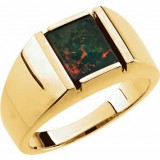 14K Yellow Bloodstone Men's Ring photo