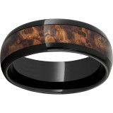 Black Diamond Ceramic Domed Band with  Distressed Copper Inlay photo