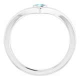 14K White Aquamarine Solitaire Bezel-Set V Ring photo 2