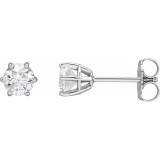 14K White 4.5 mm I3 3/4 CTW Diamond 6-Prong Wire Basket Earrings photo