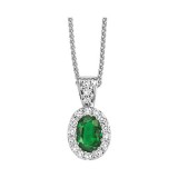 Gems One 14Kt White Gold Diamond (1/10Ctw) & Emerald (3/8 Ctw) Pendant photo