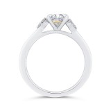 Shah Luxury 14K Two Tone Gold Three Stone Plus Round Diamond Engagement Ring photo 4