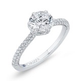 Shah Luxury 14K White Gold Round Cut Diamond Solitaire Plus Engagement Ring (Semi-Mount) photo 2
