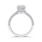 Shah Luxury 14K White Gold Round Cut Diamond Solitaire Plus Engagement Ring (Semi-Mount) photo 4