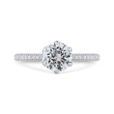 Shah Luxury 14K White Gold Round Cut Diamond Solitaire Plus Engagement Ring (Semi-Mount) photo