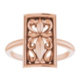 14K Rose Vintage-Inspired Cross Ring photo 3