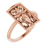 14K Rose Vintage-Inspired Cross Ring photo