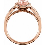 14K Rose Morganite & 1/5 CTW Diamond Ring photo 2