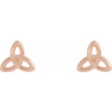 14K Rose Celtic-Inspired Trinity Earrings photo 2