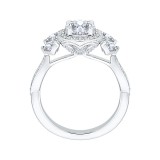Shah Luxury Round Diamond Halo Engagement Ring In 14K White Gold (Semi-Mount) photo 4