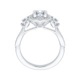 Shah Luxury Round Diamond Halo Engagement Ring In 14K White Gold (Semi-Mount) photo 4