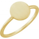 14K Yellow Round Engravable Ring photo