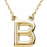 14K Yellow Block Initial B 16 Necklace photo