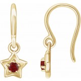 14K Yellow 3 mm Round January Youth Star Birthstone Earrings photo
