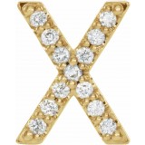 14K Yellow .06 CTW Diamond Single Initial X Earring photo