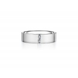 Henri Daussi 6mm Men's Wedding Band  Platinum White 2 BAG 0.11 Ctw. photo