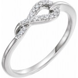 14K White 1/10 CTW Diamond Knot Ring photo