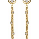 14K Yellow 1/8 CTW Diamond Vintage-Inspired Dangle Earrings photo 2
