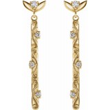 14K Yellow 1/8 CTW Diamond Vintage-Inspired Dangle Earrings photo 2