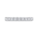 Shah Luxury 14K White Gold Half-Eternity Round Diamond Wedding Band photo