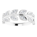 14K White 1/4 CTW Diamond Leaf Ring photo 3