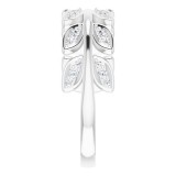 14K White 1/4 CTW Diamond Leaf Ring photo 4