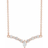 14K Rose 1/3 CTW Diamond 18 V Necklace photo