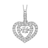 Gems One 10KT White Gold & Diamond Rhythm Of Love Neckwear Pendant   - 1/3 ctw photo