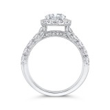 Shah Luxury Round Halo Diamond Engament Ring In 14K White Gold (Semi-Mount) photo 4