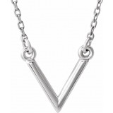 14K White V 16.5 Necklace photo