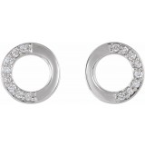 14K White .08 CTW Diamond Circle Earrings photo 2