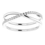 14K White 1/10 CTW Diamond Criss-Cross Ring photo 3